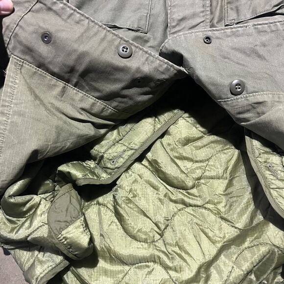 Vintage 70s Vietnam War M65 OG107 Army Green Field Jacket - Picture 3 of 6